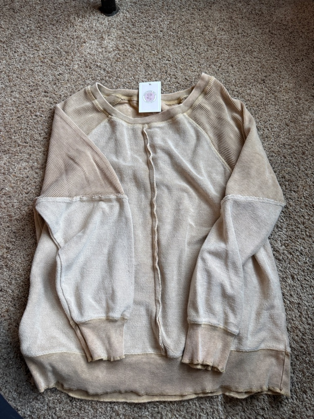 Light Beige Women's Pullover Sweater - Casual Cozy Knit